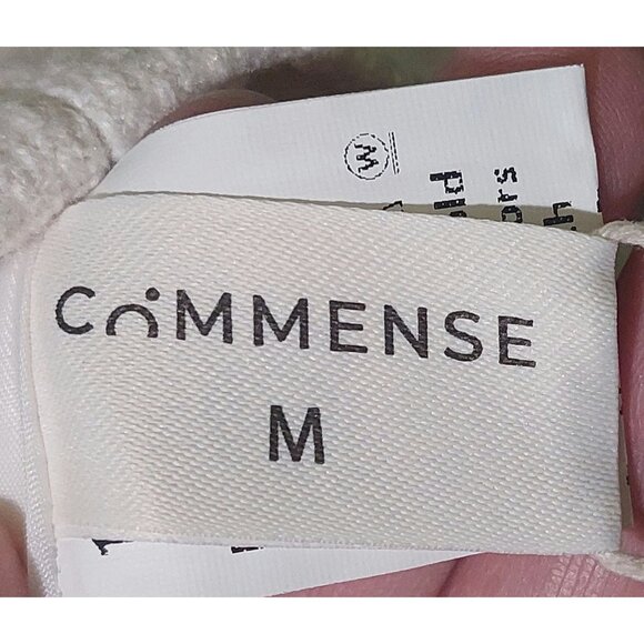 NWT Commense Women's Medium White Textured Blazer Gold Buttons~Shoulder Pads - Picture 3 of 9